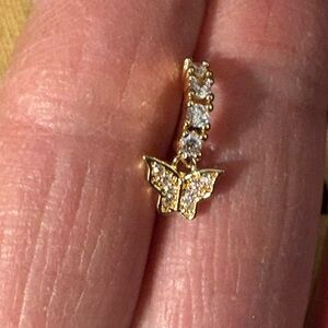 Nose Ring- Copper Zirconia Butterfly, Nose Ring in Gold Tone nwt
